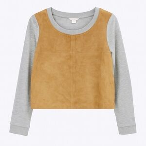 H&M Suede Front Cropped Sweatshirt